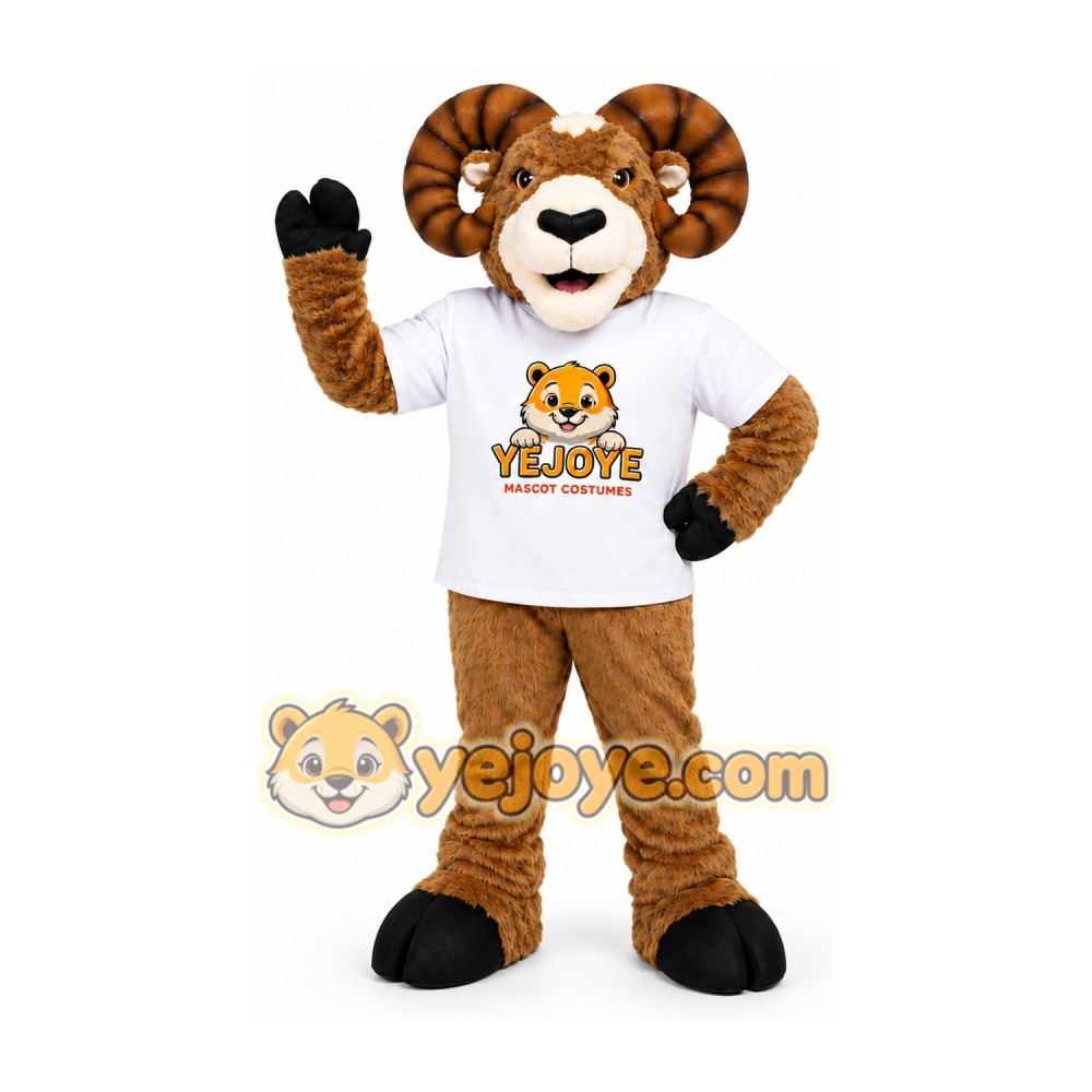 Brown Ram Mascot Costume Brown Ram Mascot Costume