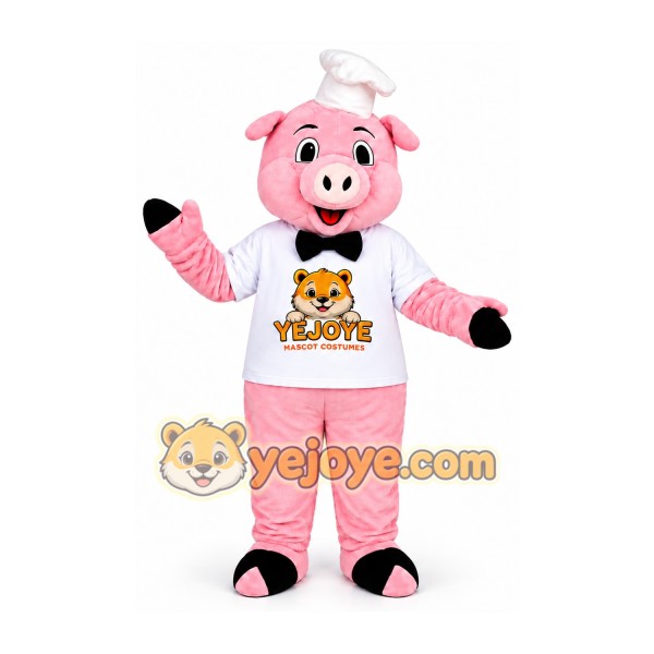 Pink Pig Chef Mascot Costume