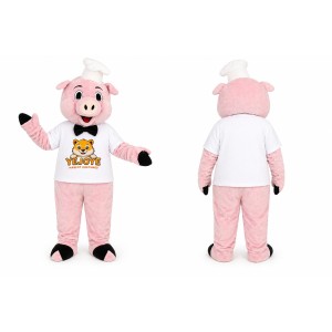 Pink Pig Chef Mascot Costume
