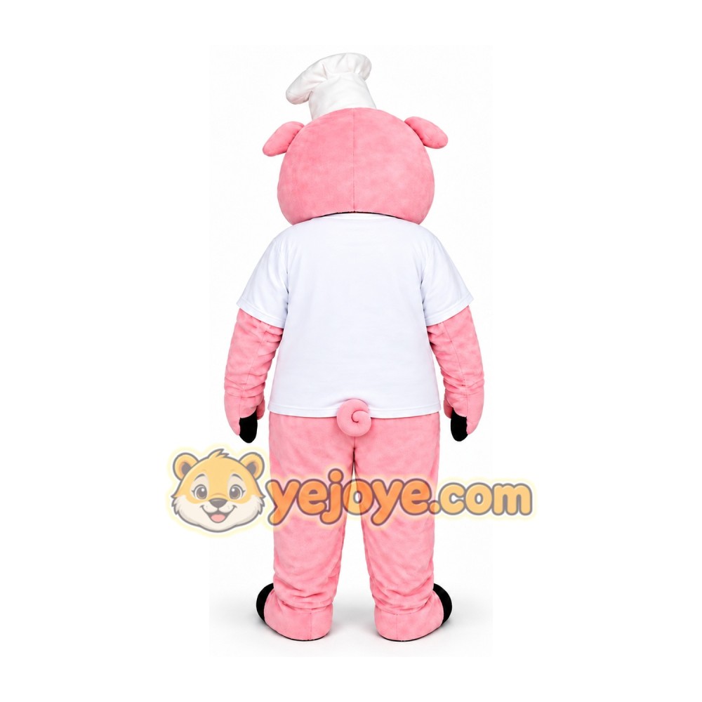 Pink Pig Chef Mascot Costume Pink Pig Chef Mascot Costume