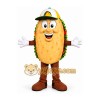 Tan Taco Mascot Costume with Green Cap Tan Taco Mascot Costume with Green Cap