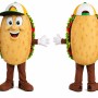 Tan Taco Mascot Costume with Green Cap