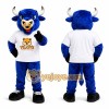 Royal Blue Bull Mascot Costume