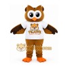 Brown Owl Mascot Costume with Orange Feet