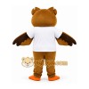 Brown Owl Mascot Costume with Orange Feet
