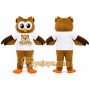 Brown Owl Mascot Costume with Orange Feet