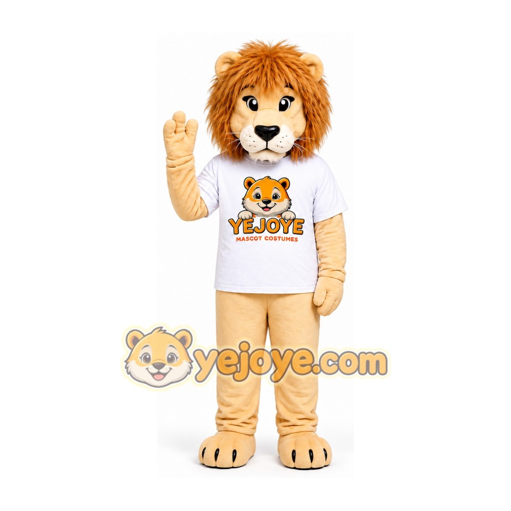 Light Beige Lion Mascot Costume Light Beige Lion Mascot Costume
