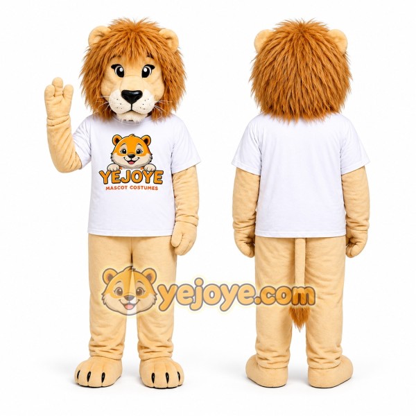 Light Beige Lion Mascot Costume