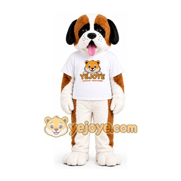 Brown and White Saint Bernard Mascot Costume Brown and White Saint Bernard Mascot Costume