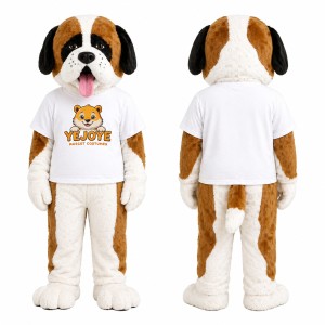 Brown and White Saint Bernard Mascot Costume