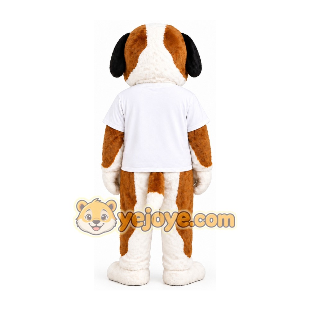 Brown and White Saint Bernard Mascot Costume Brown and White Saint Bernard Mascot Costume
