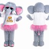 Gray Elephant Mascot Costume with Pink Tutu
