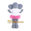 Gray Elephant Mascot Costume with Pink Tutu Gray Elephant Mascot Costume with Pink Tutu