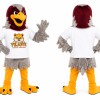 Gray and Burgundy Eagle Mascot Costume