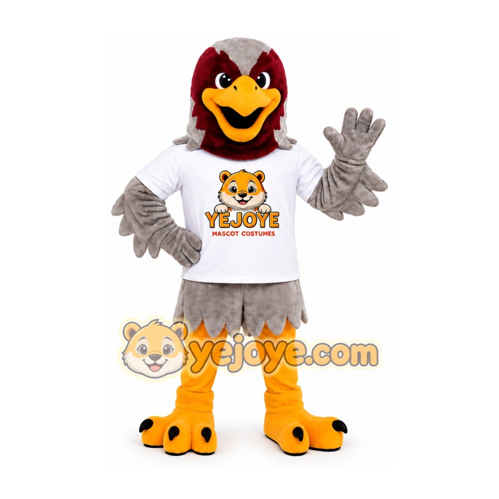 Gray and Burgundy Eagle Mascot Costume Gray and Burgundy Eagle Mascot Costume