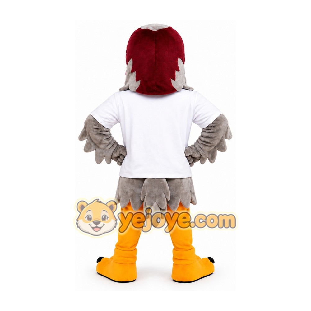 Gray and Burgundy Eagle Mascot Costume Gray and Burgundy Eagle Mascot Costume