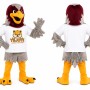 Gray and Burgundy Eagle Mascot Costume