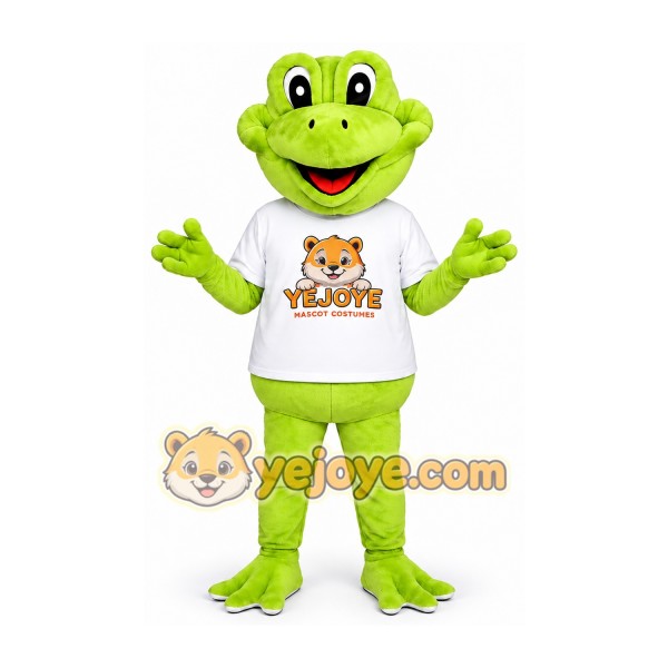 Lime Green Frog Mascot Costume Lime Green Frog Mascot Costume