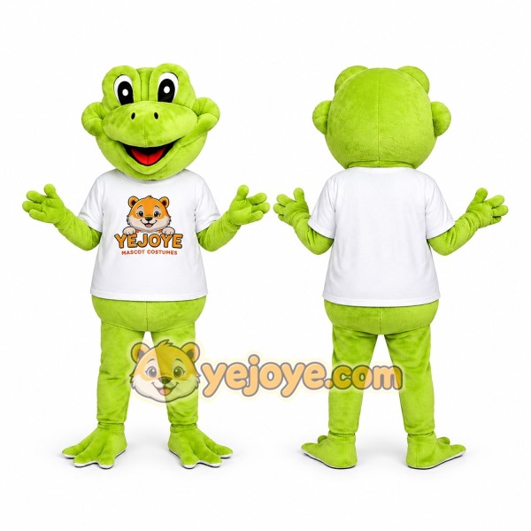Lime Green Frog Mascot Costume