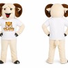 Cream Ram Mascot Costume with Brown Horns