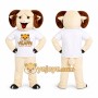 Cream Ram Mascot Costume with Brown Horns