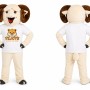Cream Ram Mascot Costume with Brown Horns