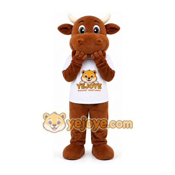 Brown Cow Mascot Costume