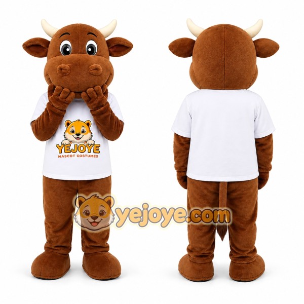 Brown Cow Mascot Costume