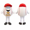 White Baseball Mascot Costume with Red Cap