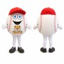 White Baseball Mascot Costume with Red Cap