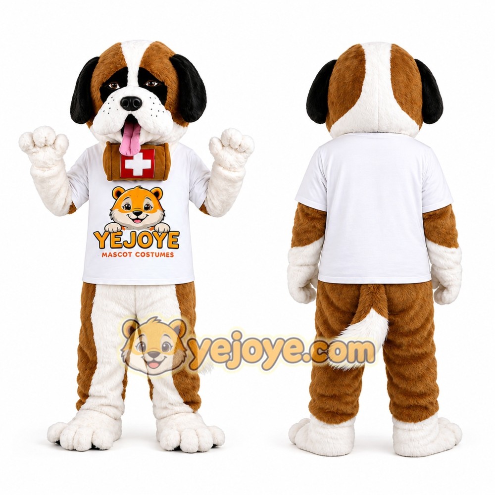 Brown and White Rescue Dog Mascot Costume Brown and White Rescue Dog Mascot Costume