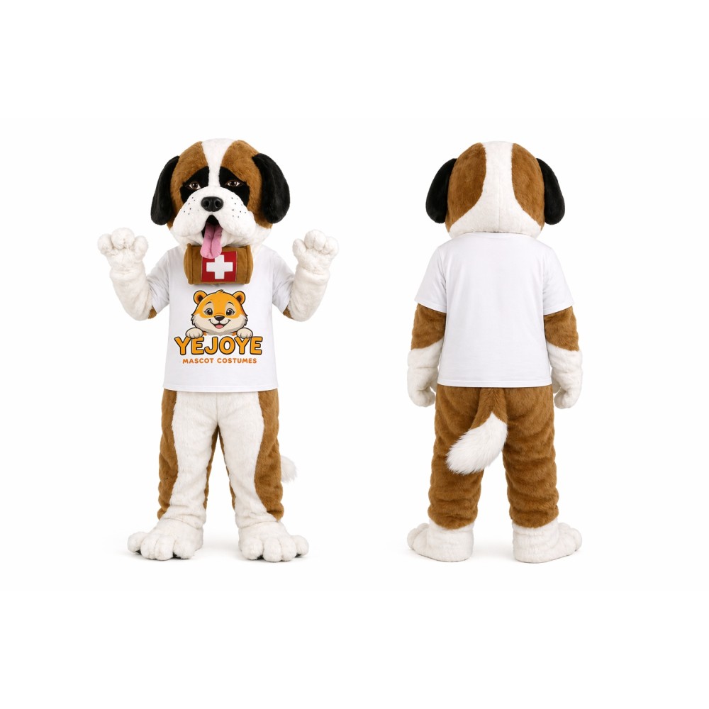 Brown and White Rescue Dog Mascot Costume