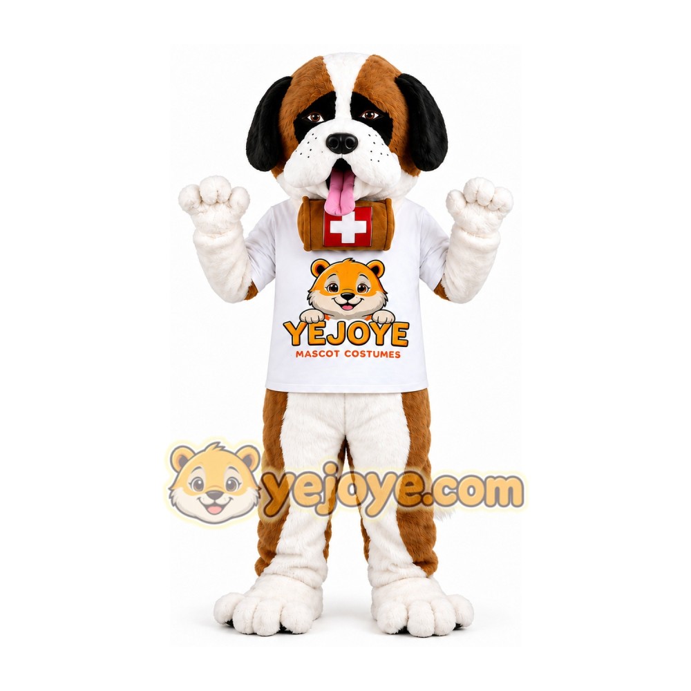 Brown and White Rescue Dog Mascot Costume Brown and White Rescue Dog Mascot Costume