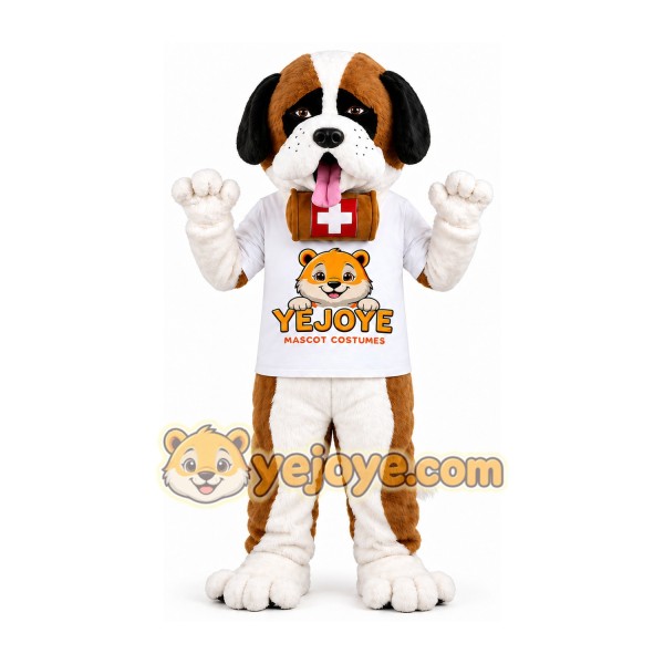 Brown and White Rescue Dog Mascot Costume Brown and White Rescue Dog Mascot Costume