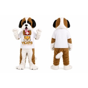 Brown and White Rescue Dog Mascot Costume