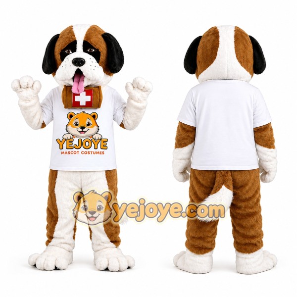 Brown and White Rescue Dog Mascot Costume