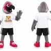 Gray Flamingo Mascot Costume with Pink Trim