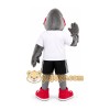 Gray Flamingo Mascot Costume with Pink Trim