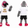 Gray Flamingo Mascot Costume with Pink Trim