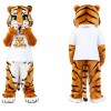 Orange Tiger Mascot Costume with White T-Shirt