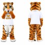 Orange Tiger Mascot Costume with White T-Shirt