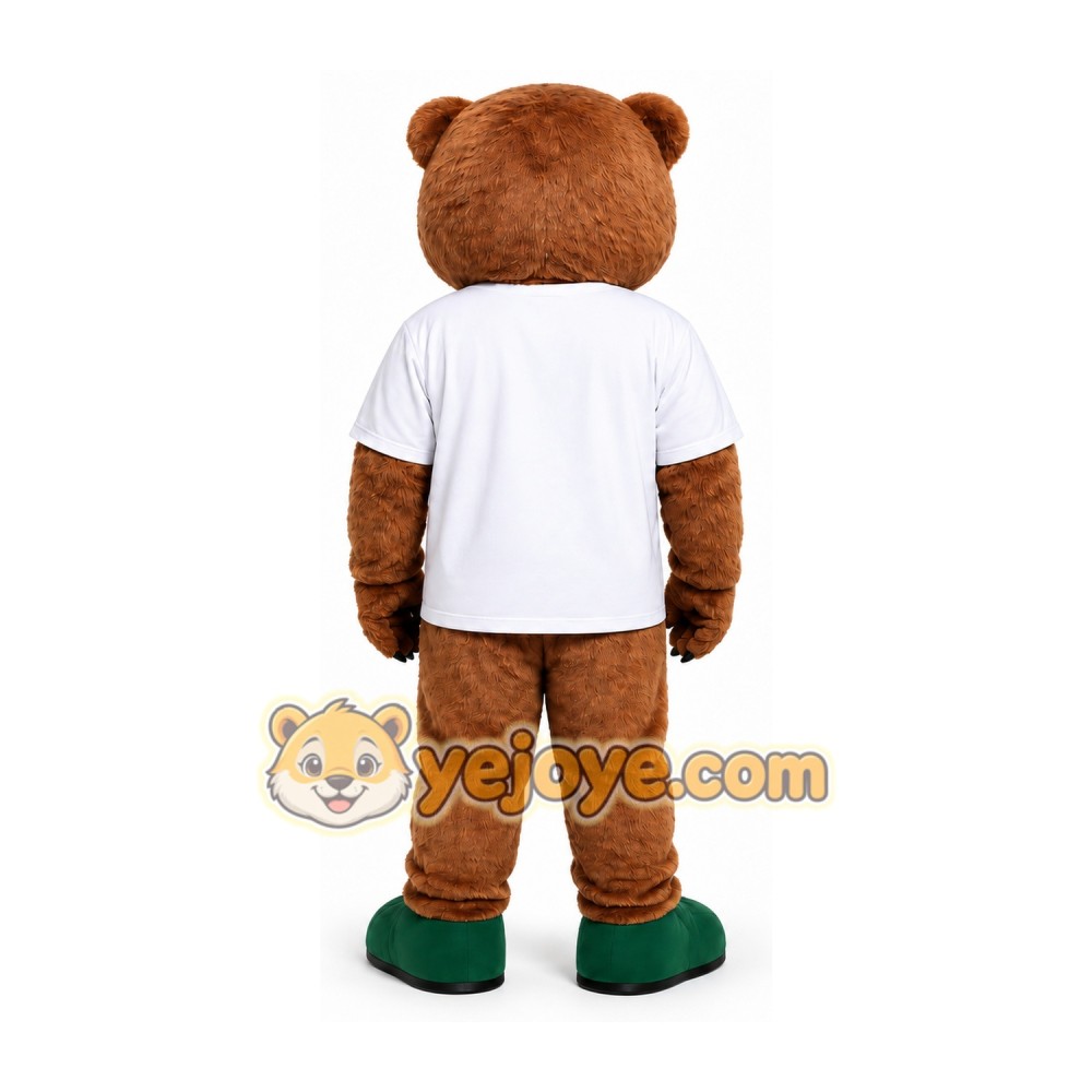 Brown Bear Mascot Costume with Green Shoes Brown Bear Mascot Costume with Green Shoes