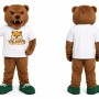 Brown Bear Mascot Costume with Green Shoes