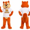 Orange Squirrel Mascot Costume with White Shirt