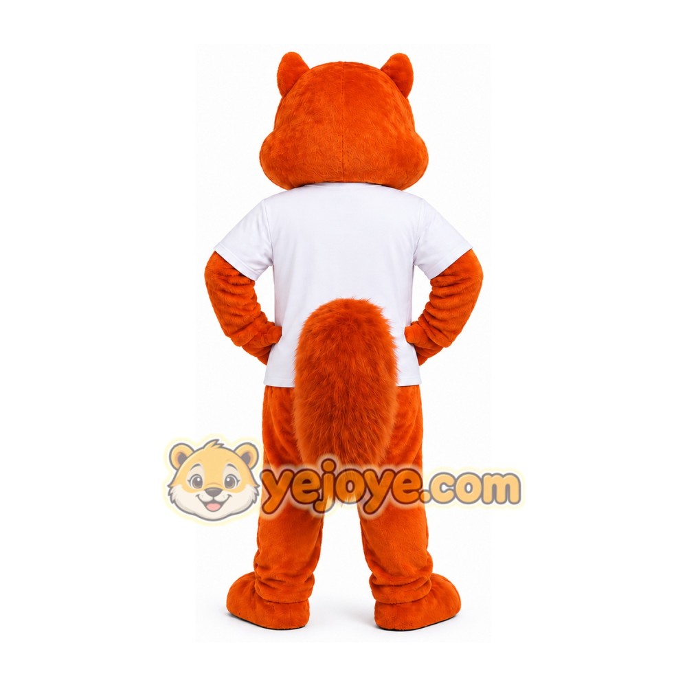 Orange Squirrel Mascot Costume with White Shirt Orange Squirrel Mascot Costume with White Shirt