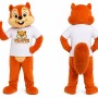 Orange Squirrel Mascot Costume with White Shirt