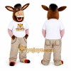 Brown Donkey Mascot Costume with Beige Pants Brown Donkey Mascot Costume with Beige Pants