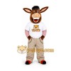 Brown Donkey Mascot Costume with Beige Pants Brown Donkey Mascot Costume with Beige Pants