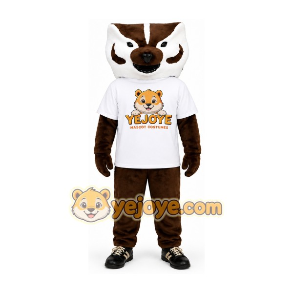 Brown Raccoon Mascot Costume with White T-Shirt Brown Raccoon Mascot Costume with White T-Shirt