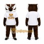 Brown Raccoon Mascot Costume with White T-Shirt